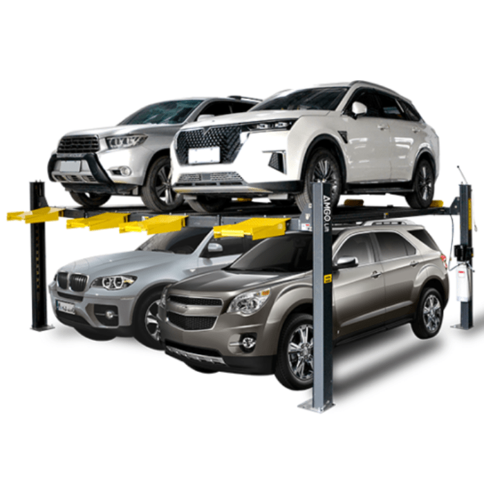 AMGO Double Wide 4-Post Lift (Extra Long/Tall) – 9,000 lb Capacity | 409-DPX