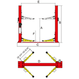 AMGO 9,000 lb 2-Post Lift - Extra Wide, Extra Tall | BP-9X