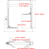 Katool Two Post Clear-floor Vehicle Lift - 12,000 lb Capacity | KT-M120