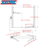 Katool Two Post Vehicle Lift - 10,000lb Capacity | KT-H100