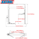Katool Two Post Clear-floor Car Lift - 11,000 lb Capacity | KT-M110
