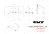 Daytona LTPA10 10,000 lb Two Post Adjustable Overhead Lift