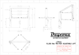 Daytona LTPA12 12,000 lb Two Post Adjustable Overhead Lift
