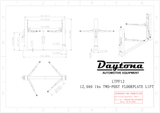 Daytona LTPF12 12,000 lb Two Post Floorplate Lift