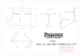 Daytona LTPF9 9,000 lb Two Post Floorplate Lift