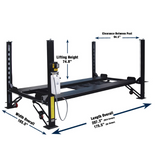 Tuxedo 8,000 lb 4-Post Vehicle Storage Lift – Includes Poly Casters, Drip Trays, & Jack Tray | FP8K-DX