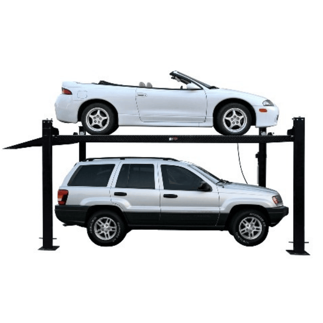 Tuxedo 8,000 lb 4-Post Vehicle Storage Lift – Includes Poly Casters, Drip Trays, & Jack Tray | FP8K-DX