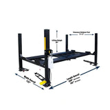 Tuxedo 9,000 lb 4-Post Lift – Includes Poly Casters, Drip Trays, Jack Tray | FP9K-DX-XLT