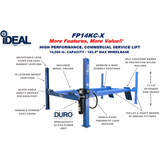 iDEAL Commercial 14,000 lb  4-Post Vehicle Lift | FP14KC-X